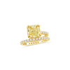Cushion cut Yellow Diamond RIng