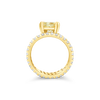 Cushion cut Yellow Diamond RIng