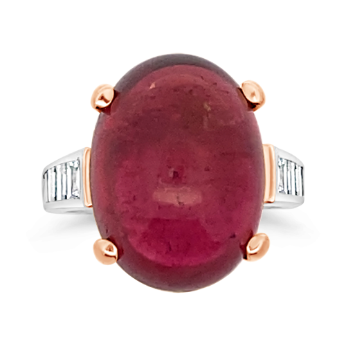 Rubellite & Diamond Ring