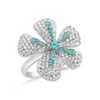 Diamond & Paraiba Flower Ring