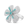 Diamond & Paraiba Flower Ring
