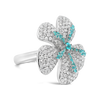Diamond & Paraiba Flower Ring