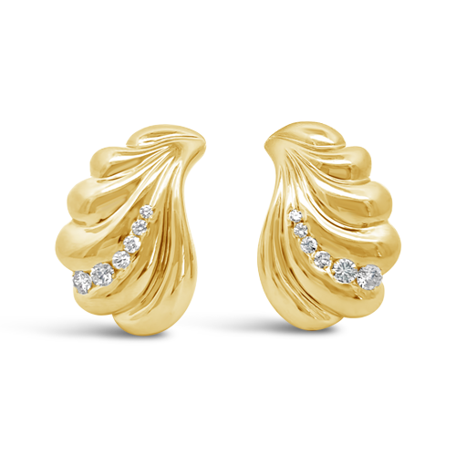 Diamond Fluted Estate Earrings