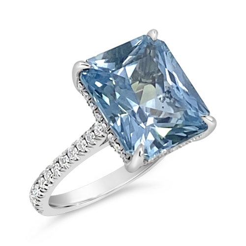 Light Blue Sapphire & Diamond Ring