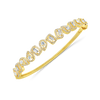 Baguette, Pear shaped & Round Diamond Bangle Bracelet