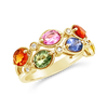 Multi-color Sapphire & Diamond Ring