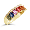 Rainbow Sapphire & Diamond Ring