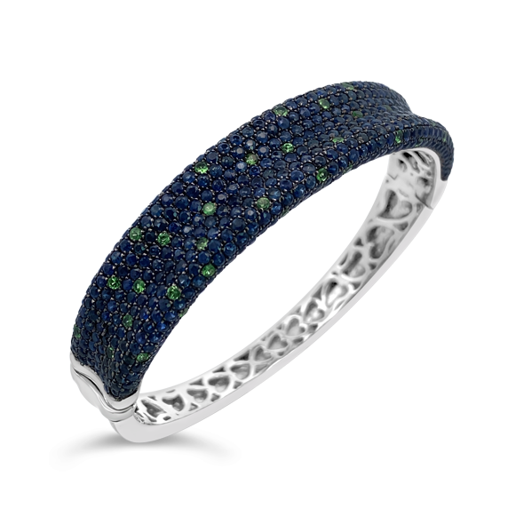 Sapphire & Tsavorite Bangle Bracelet