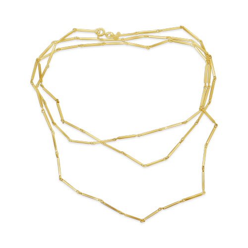 Gold Thin Bar Estate Chain Necklace