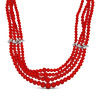 Coral Bead & Diamond Necklace