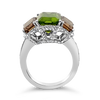 Peridot & Brown Diamond Ring