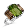 Peridot & Brown Diamond Ring
