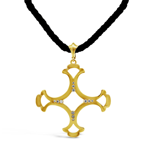 Gold & Diamond Estate Cross by Elizabeth Rand