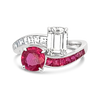 Ruby & Diamond Bypass Ring