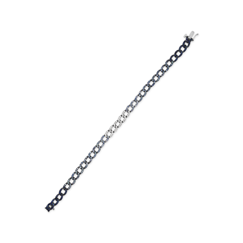 Sapphire & Diamond Pave Link Bracelet