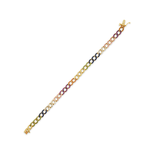 Rainbow Sapphire Link Bracelet