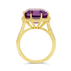 Amethyst & Diamond Halo Ring