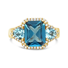 Blue Topaz & Diamond Ring