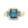 Blue Topaz & Diamond Ring