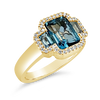 Blue Topaz & Diamond Ring