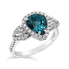 Blue Zircon & Diamond Ring