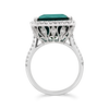 Blue Green Tourmaline & Diamond Ring