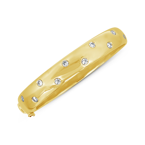 Yellow Gold & Diamond Bangle Bracelet