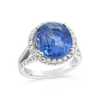 Cornflower Blue Sapphire & Diamond Ring