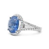 Cornflower Blue Sapphire & Diamond Ring