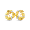 Gold & Diamond Swirl Estate Earrings