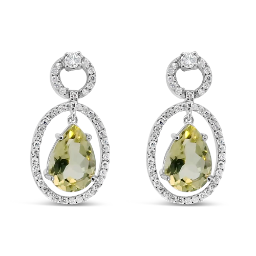 Citrine & Diamond Estate Earrings