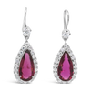Pink Tourmaline & Diamond Estate Earrings