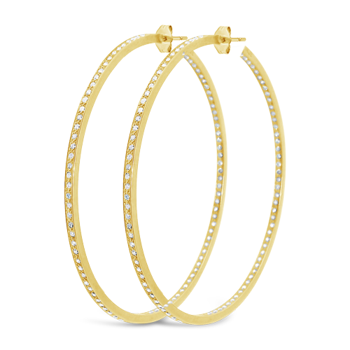Gold & Diamond Estate Hoop Earrings