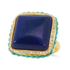 Lapis, Turquoise & Diamond Estate Ring