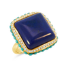Lapis, Turquoise & Diamond Estate Ring