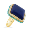 Lapis, Turquoise & Diamond Estate Ring