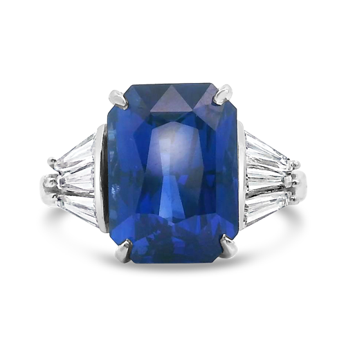 Cushion Cut Sapphire & Diamond Ring