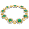 Emerald & Diamond Halo Bracelet