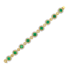 Emerald & Diamond Halo Bracelet