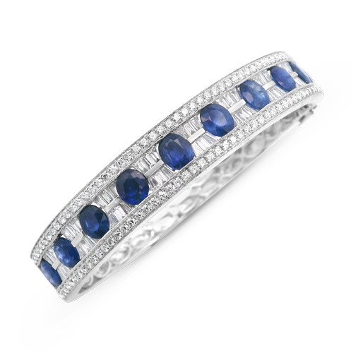 Sapphire & Diamond Bangle Bracelet