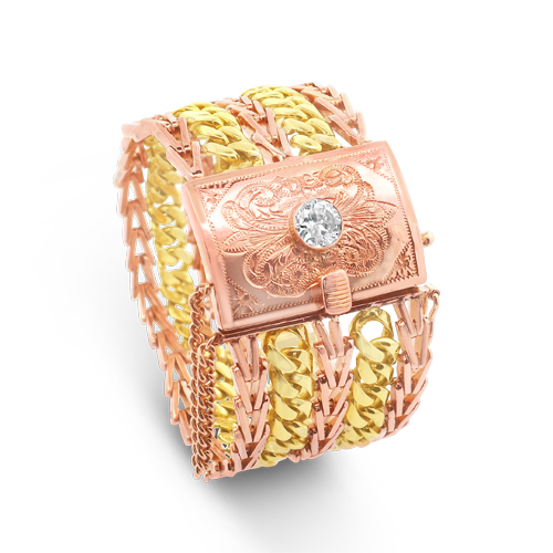 Five Row Chain Bracelet with Diamond