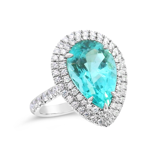 Paraiba & Diamond Tiffany Ring