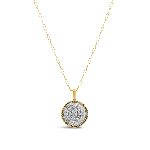 Pave Diamond Disc Pendant