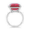 Red Spinel & Diamond Halo Ring