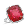 Red Spinel & Diamond Halo Ring