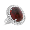 Cabochon Rubellite & Diamond Ring