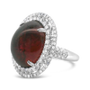 Cabochon Rubellite & Diamond Ring