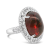 Cabochon Rubellite & Diamond Ring