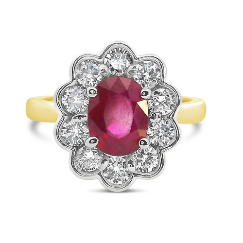 Oval Ruby & Diamond Ring