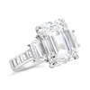 Emerald cut & Trapezoid Diamond Engagement RIng